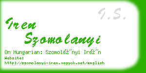 iren szomolanyi business card